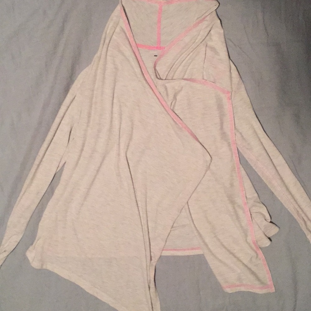 Zella girls cardigan silver and pink